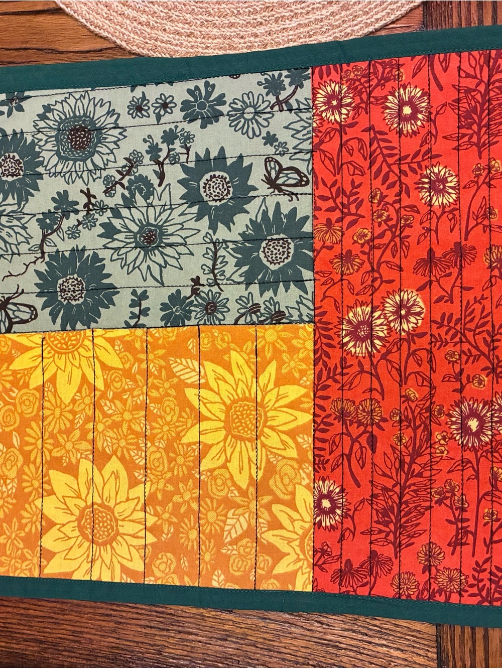 Kohl's Sunflower Patchwork Placemat Set of 4 NWOT!
